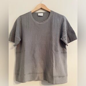 WRAP London Short Sleeve Linen Cotton Knit Top Basic Relaxed Casual US 14 UK 14